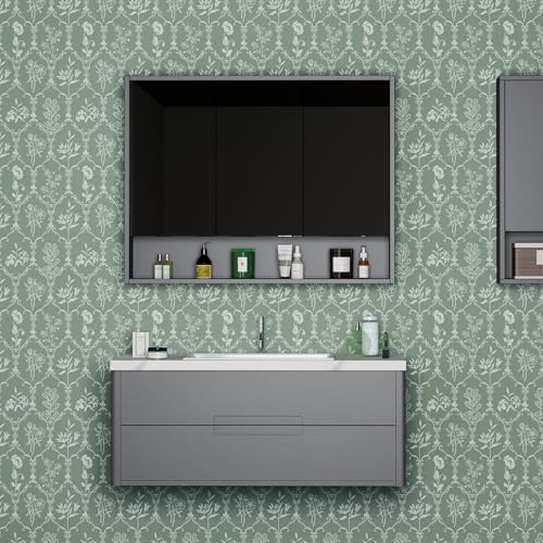 Vinjiasin Vintage Floral Damask Peel and Stick Wallpaper Elegant Wall Paper Self Adhesive Removable Wall Mural for Bedroom, Living Room, Dining Room, Bathroom 17.7"x120" - Image 4