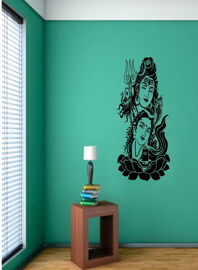 Walltech Combo of 4 Wall Sticker Sleeping Buddha-(110 x 60 cms) | Royal Ganesh-(50 x 45 cms) | Shiv parwati-(60 x 39 cms) | Sunrise-(60 x 90 cms) - Material Vinyl - Image 3