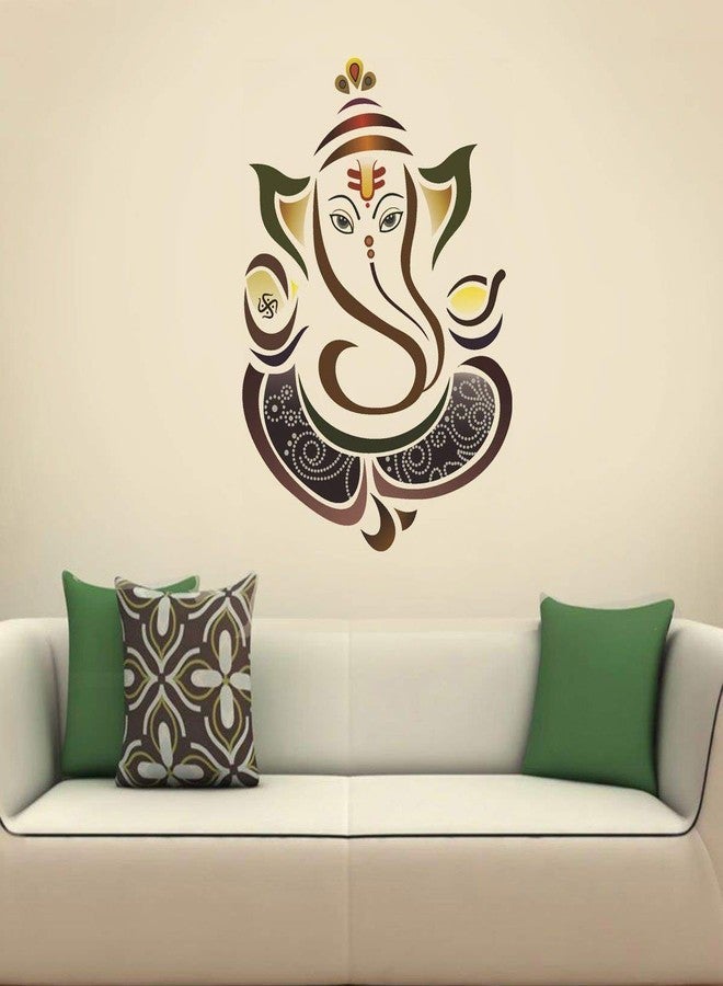 Walltech Combo of 4 Wall Sticker Sleeping Buddha-(110 x 60 cms) | Royal Ganesh-(50 x 45 cms) | Shiv parwati-(60 x 39 cms) | Sunrise-(60 x 90 cms) - Material Vinyl - Image 2