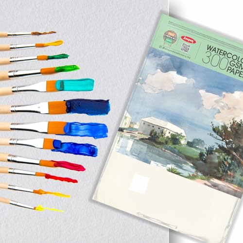 Anupam Professional Watercolour Paper | A2 (60X42CM) 300 GSM Cold Pressed Paper | 5 Sheets | Ideal for Artist, Professional Drawing, Painting Dry & Wet, Fine Art, School, Students, Watercolor - Image 2