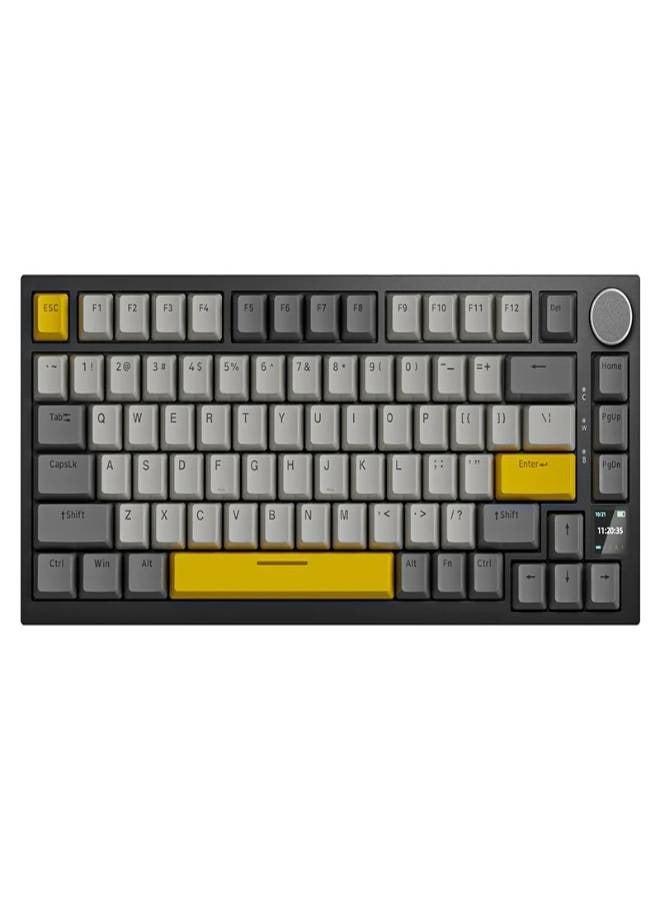 Ajazz Ajazz AK820 Pro Gaming Mechanical Keyboard Bluetooth/ Wireless/Wired Customized Keyboard with TFT Color Screen Knob 136 Keycaps (Switch Name:Gift Switch)  - Image 1
