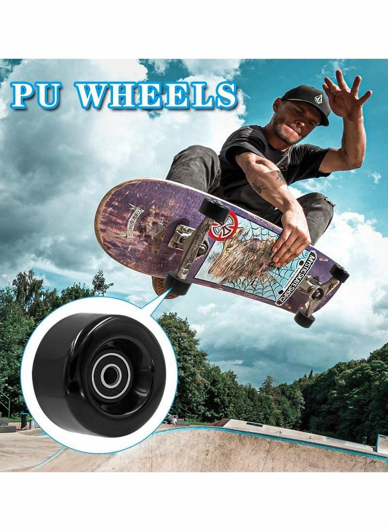 KASTWAVE Roller Skate Wheels 8 Pack with Bearings Installed and 2 Toe Stoppers 32mm x 58mm 82A  - Image 4