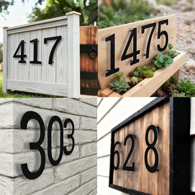 Ya_chtttwo 2" 3" 4" 5" 6" Stainless steel floating House Numbers, House address numbers for outside, Modern metal letters, For mailbox, Door, Garden. (3" Black 1) - Image 4