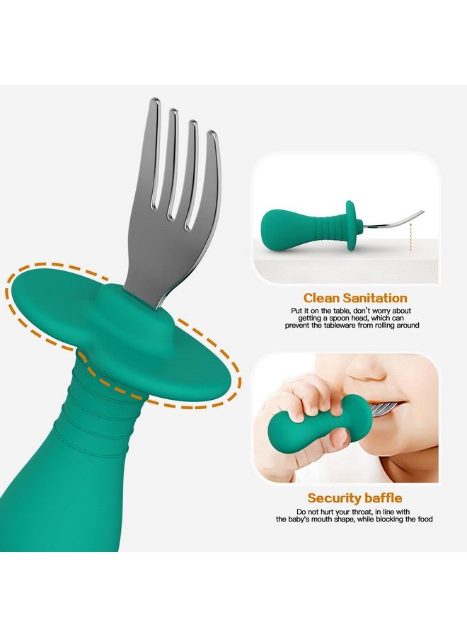 SFCCMM 4 Pcs Toddler Forks, Kids Utensils Set with Silicone Handle, 18/8 Stainless Steel Children Safe Forks, BPA Free, Anti-Choke Design, Forks Cutlery Set For Baby - Image 5