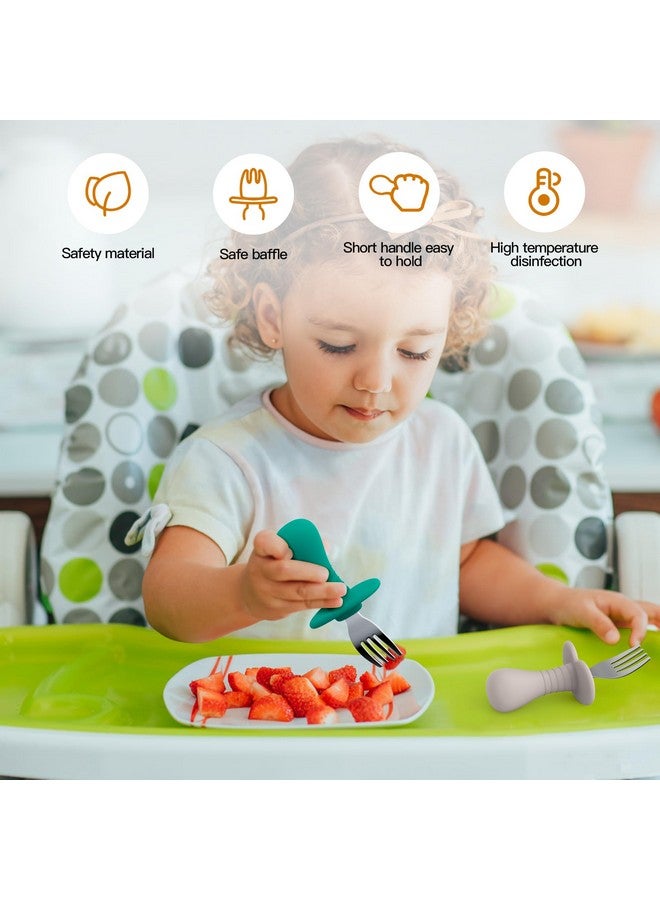 SFCCMM 4 Pcs Toddler Forks, Kids Utensils Set with Silicone Handle, 18/8 Stainless Steel Children Safe Forks, BPA Free, Anti-Choke Design, Forks Cutlery Set For Baby - Image 2