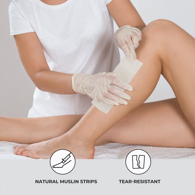 ForPro Professional Collection ForPro Natural Muslin Epilating Strips, Tear-Resistant, Pre-Cut Strips for Hair Removal, 3â€ W x 9â€ L, 100-Count - Image 5