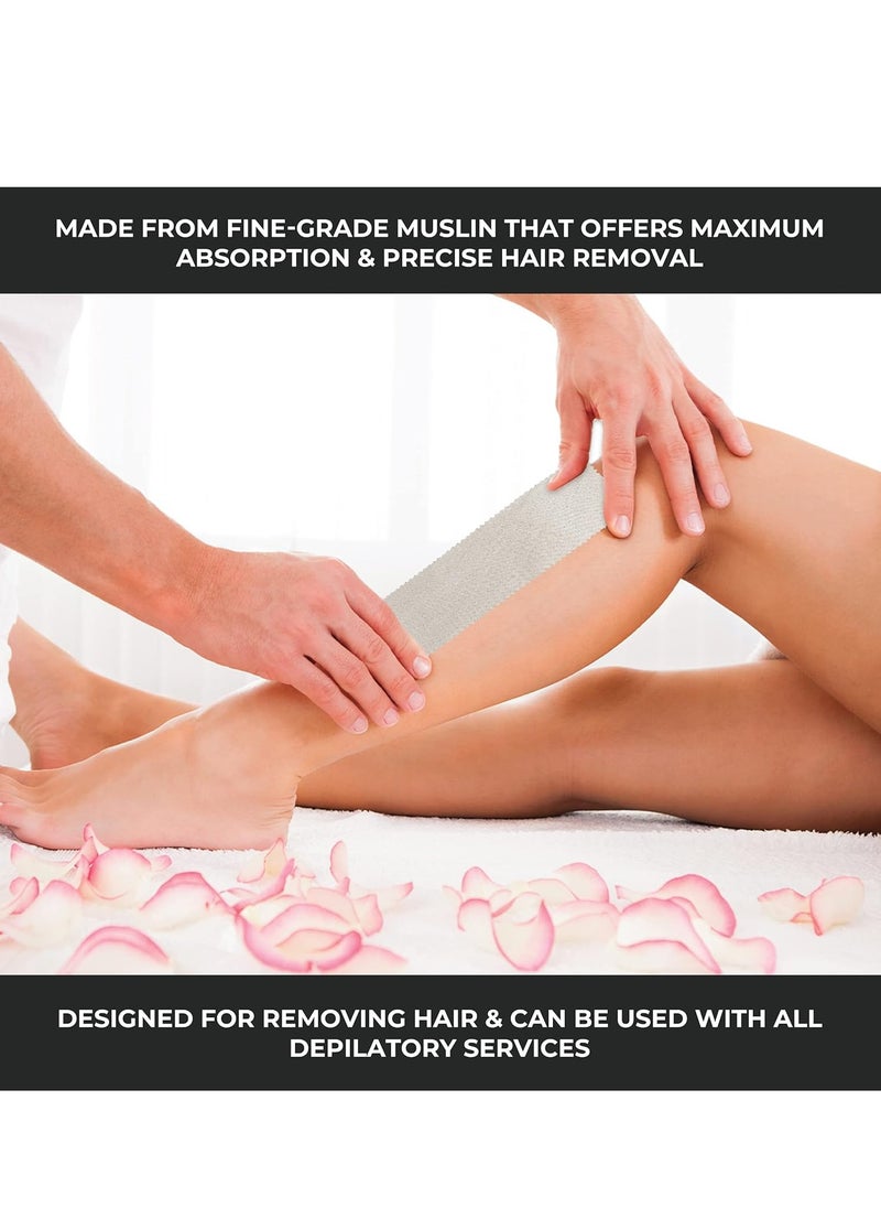 ForPro - ForPro Natural Muslin Epilating Strips, Tear-Resistant, Pre-Cut Strips for Hair Removal, 3” W x 9” L, 100-Count - Image 1