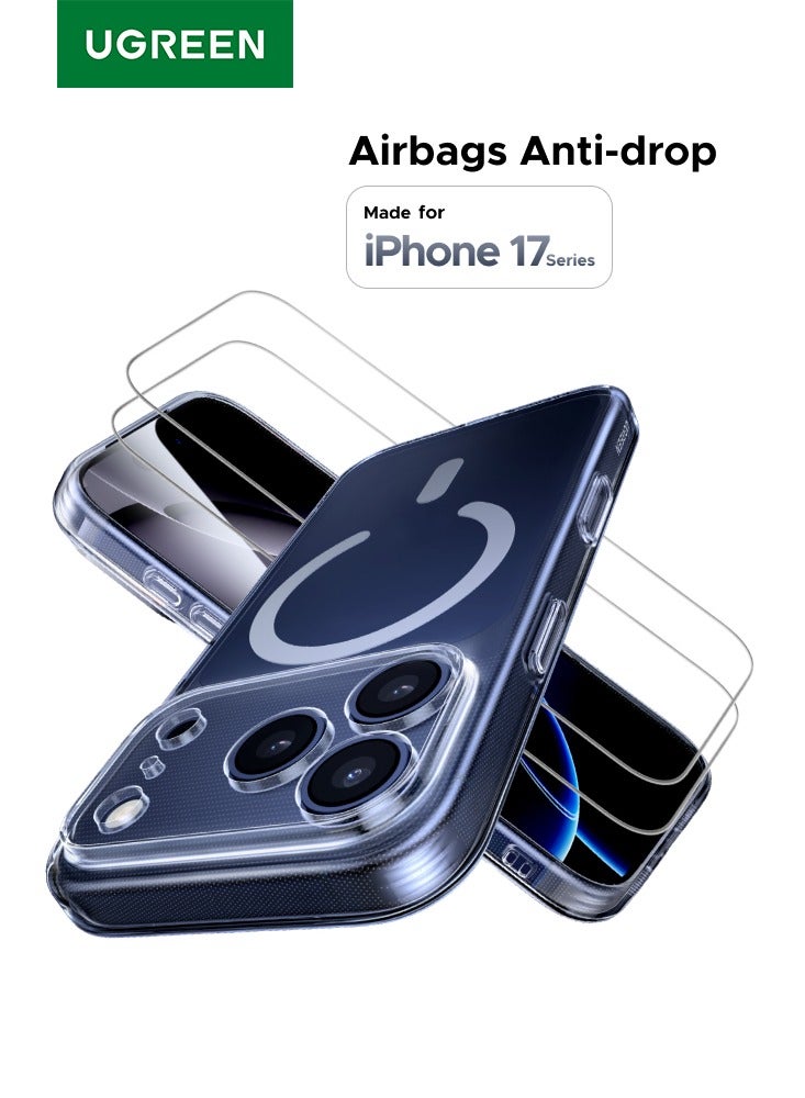 يو جرين جراب مغناطيسي وحماية 3 في 1 لهاتف آيفون 17 برو ماكس، متوافق مع ماج سيف، مع واقي شاشة فائق الدقة من قطعتين، حماية من التأخير والاصفرار بدرجة عسكرية، جراب مغناطيسي رفيع مقاوم للصدمات لهاتف 17 Pro Max 6.9 بوصة - Image 1