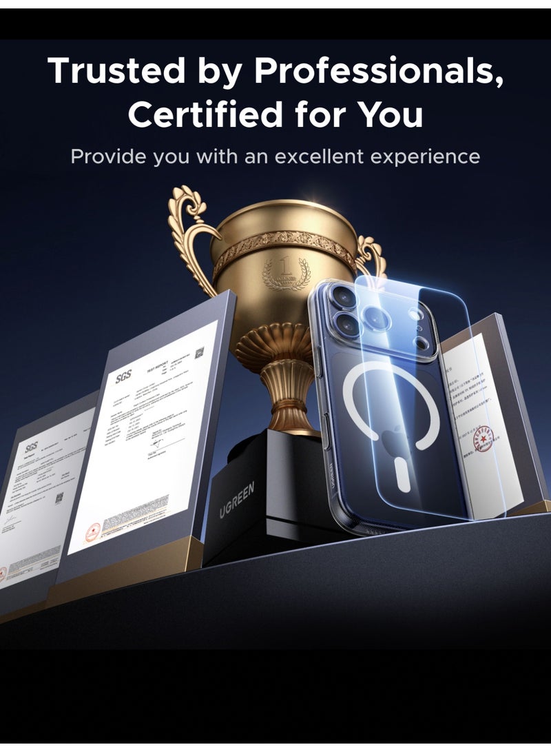 يو جرين جراب مغناطيسي وحماية 3 في 1 لهاتف آيفون 17 برو ماكس، متوافق مع ماج سيف، مع واقي شاشة فائق الدقة من قطعتين، حماية من التأخير والاصفرار بدرجة عسكرية، جراب مغناطيسي رفيع مقاوم للصدمات لهاتف 17 Pro Max 6.9 بوصة - Image 2
