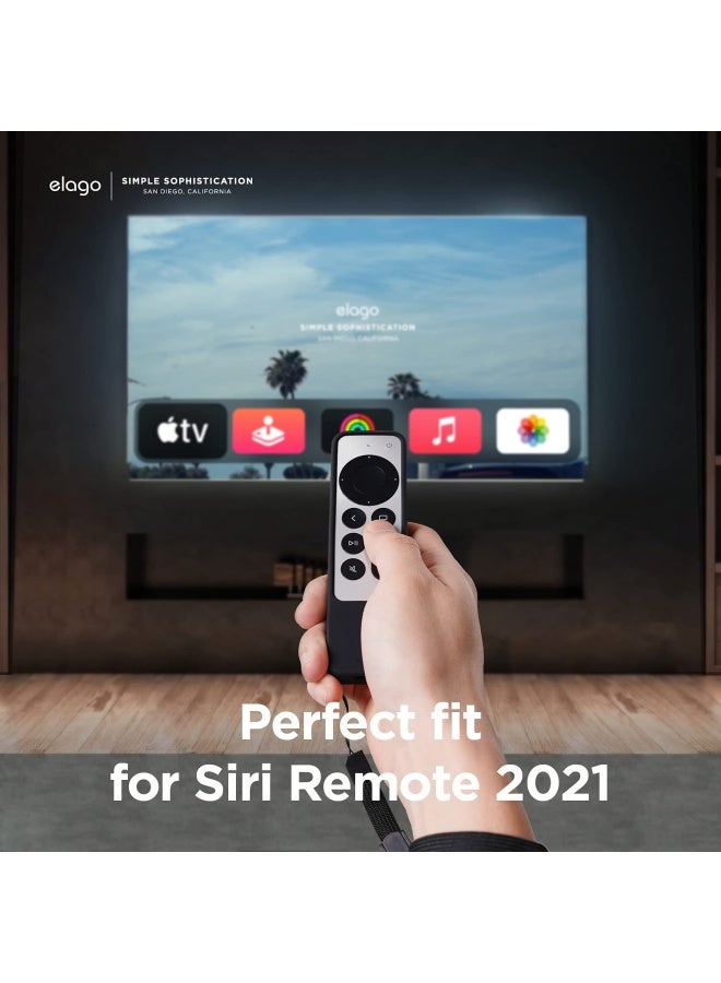Elago R1 Case Compatible With 2022 Apple Tv 4K Siri Remote 3Rd Gen Compatible With 2021 Apple Tv Siri Remote 2Nd Gen Magnet Technology Lanyard Included Full Access To All Functions [Black]  - Image 2