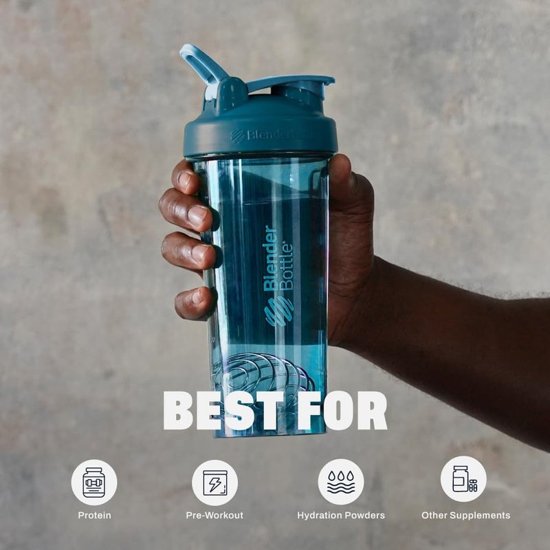 BlenderBottle Shaker Bottle Pro Series Perfect for Protein Shakes and Pre Workout, 24-Ounce, Ocean Blue - Image 4