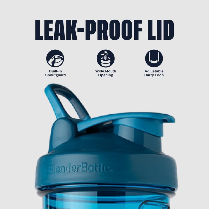 BlenderBottle Shaker Bottle Pro Series Perfect for Protein Shakes and Pre Workout, 24-Ounce, Ocean Blue - Image 1