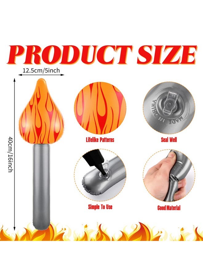 Sosation 12 Pcs Inflatable Torch Fun Torch Inflates For Olympic Games Fake Olympic Torch Plastic Olympic Decorations For Medieval Luau Themed Party Sports Competitions Stage Performance Props 16 Inches - Image 3