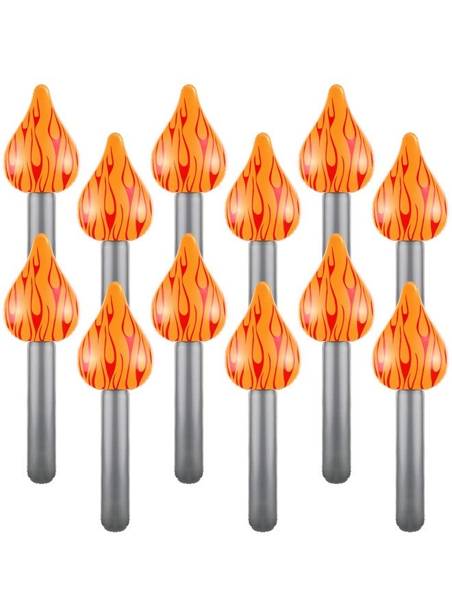 Sosation 12 Pcs Inflatable Torch Fun Torch Inflates For Olympic Games Fake Olympic Torch Plastic Olympic Decorations For Medieval Luau Themed Party Sports Competitions Stage Performance Props 16 Inches - Image 2