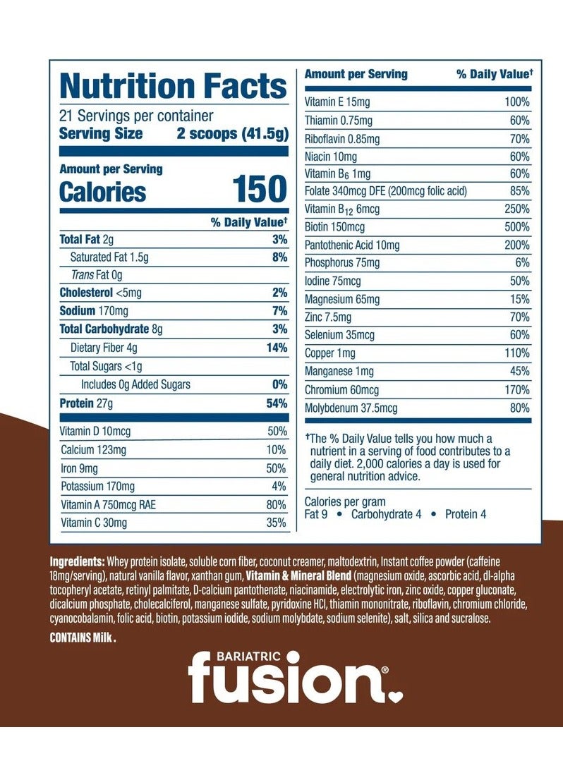 Bariatric Fusion Cappuccino High Protein Meal Replacement 871.5g - Image 3