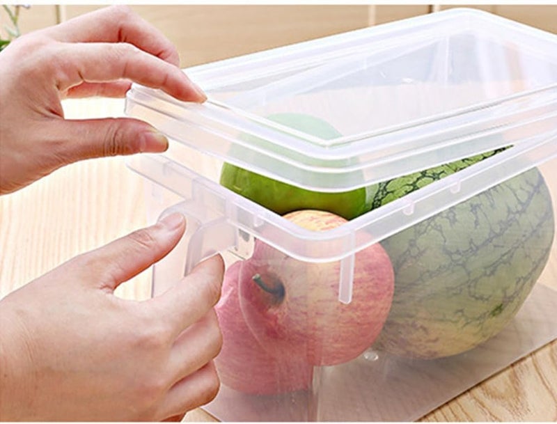 Eanpet Large Fridge Organizer Food Storage Containers Stackable Refrigerator Organizer Bins with Lids Clear Plastic Organizer Square Produce Saver for Fruits,Vegetable,Meat(Set of 4 Pack) - Image 3