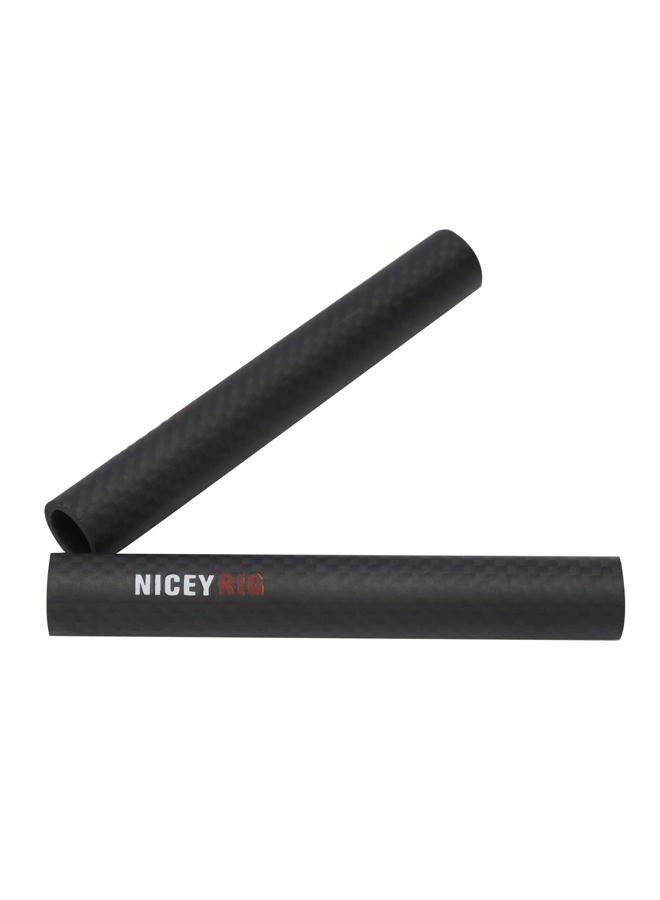 NICEYRIG 15mm Carbon Fiber Rod 4'' Short Rod for Camera Cage Rig, Top Handle, 15mm Rail Block [Pack of 2] - 554  - Image 1