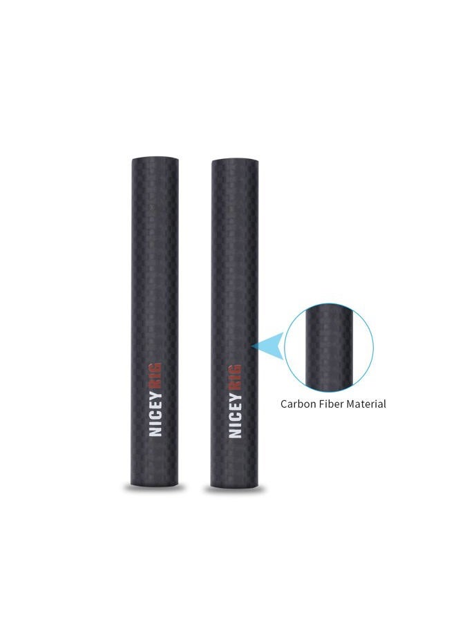 NICEYRIG 15mm Carbon Fiber Rod 4'' Short Rod for Camera Cage Rig, Top Handle, 15mm Rail Block [Pack of 2] - 554  - Image 4
