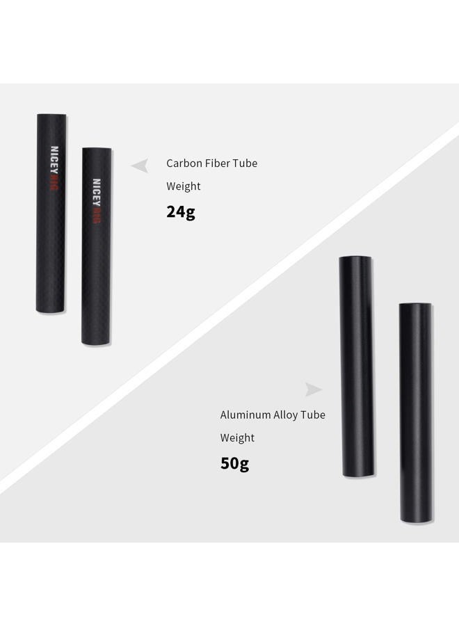 NICEYRIG 15mm Carbon Fiber Rod 4'' Short Rod for Camera Cage Rig, Top Handle, 15mm Rail Block [Pack of 2] - 554  - Image 3