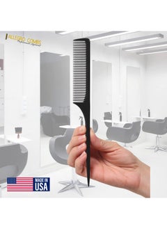 Allegro Combs 61 Xl Rat Tail Combs Wide Tooth Comb Detangling Hair Styling Coarse Hair Foiling Thick Back Parting Combs Hairstylist Combs For Women Made In Usa 3 Pc. (Black)  - Image 4