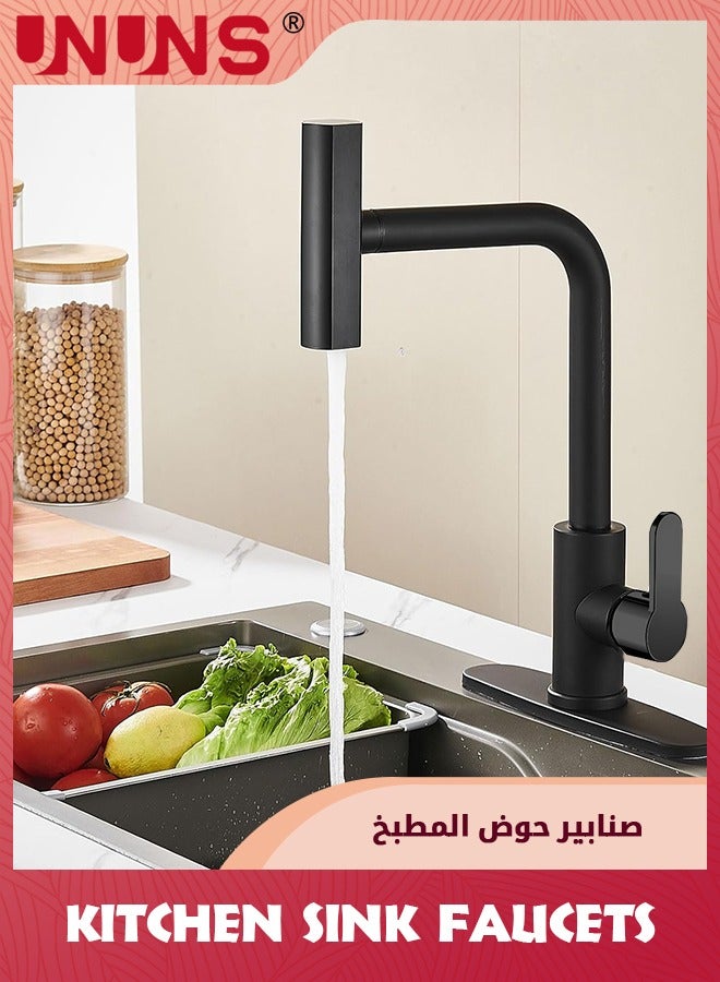 UNUNS Kitchen Faucet With Pull Down Sprayer,Black Waterfall Touch Single Hole Stainless Steel Kitchen Sink Faucets,Modern Single Handle Faucets For Kitchen Sinks With Pull-down Sprayer - Image 3