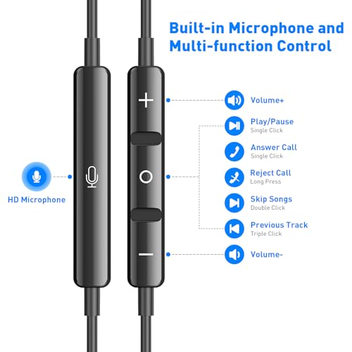 APETOO USB C Headphones Wired Earbuds with Mic & Volume Control for iPhone 17 16 15 Pro Max Galaxy S25 S24 S23 S22 Ultra, HiFi Stereo Magnetic Type C Earphones Plug-in in-Ear Headset for iPad Pro M5/Android - Image 4