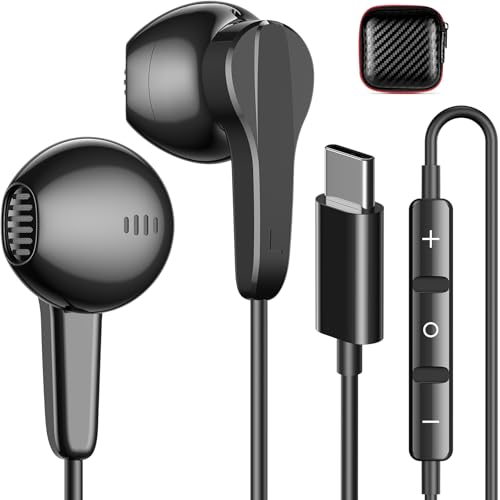 APETOO USB C Headphones Wired Earbuds with Mic & Volume Control for iPhone 17 16 15 Pro Max Galaxy S25 S24 S23 S22 Ultra, HiFi Stereo Magnetic Type C Earphones Plug-in in-Ear Headset for iPad Pro M5/Android - Image 1