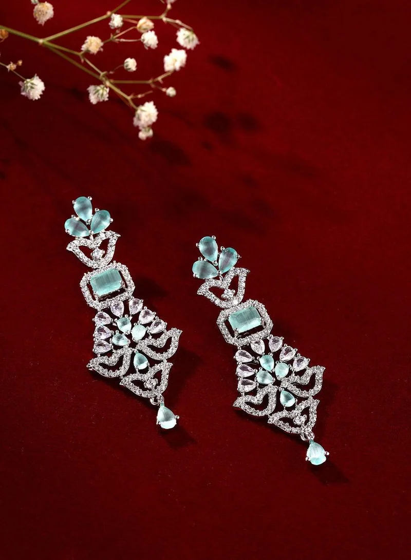 Priyaasi AD Stone Studded Contemporary Drop Earrings