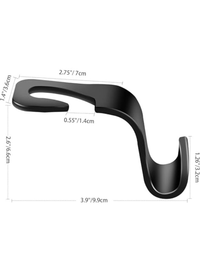 4 Pack Car Back Seat Headrest Hooks, Black Stylish Back Seat Hanger for Coats Umbrellas Bags Handbag, Car Interior Accessories (Black) - Image 5
