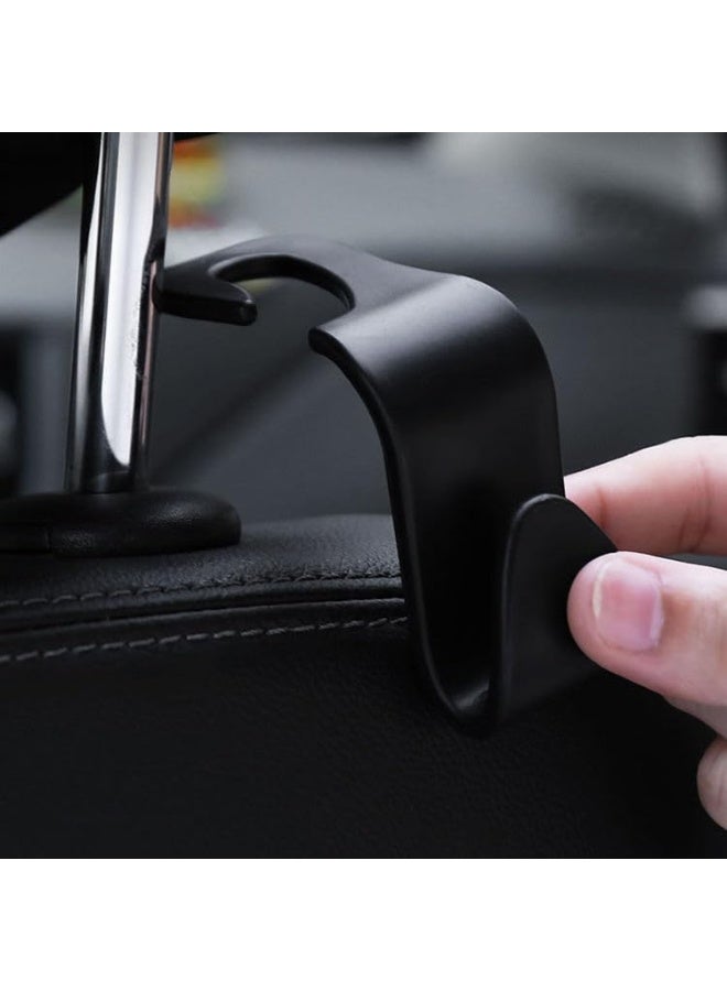 4 Pack Car Back Seat Headrest Hooks, Black Stylish Back Seat Hanger for Coats Umbrellas Bags Handbag, Car Interior Accessories (Black) - Image 2