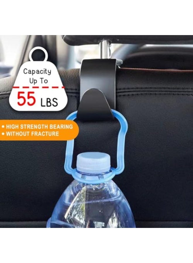 4 Pack Car Back Seat Headrest Hooks, Black Stylish Back Seat Hanger for Coats Umbrellas Bags Handbag, Car Interior Accessories (Black) - Image 4