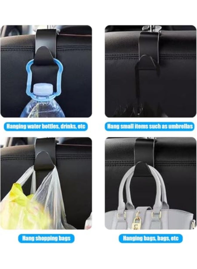 4 Pack Car Back Seat Headrest Hooks, Black Stylish Back Seat Hanger for Coats Umbrellas Bags Handbag, Car Interior Accessories (Black) - Image 3
