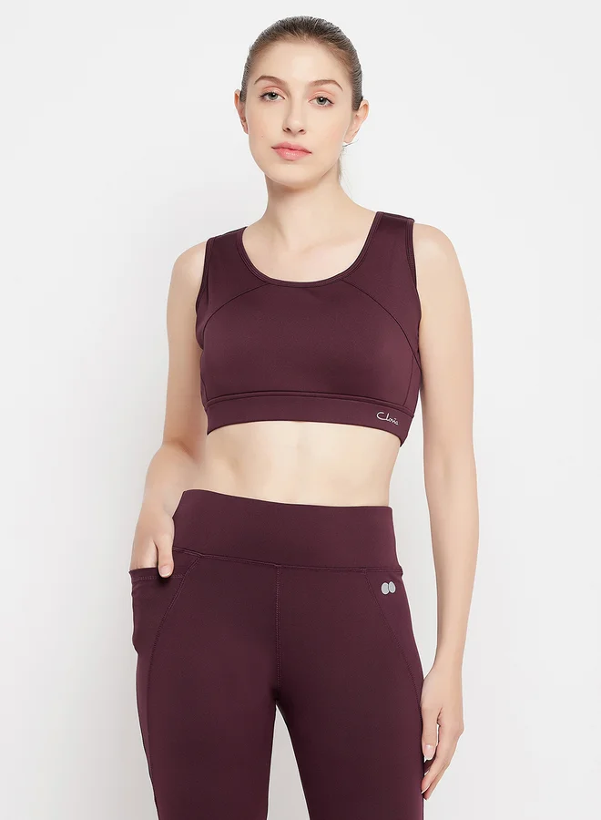 كلوفيا حمالة صدر رياضية نسائية متوسطة التأثير مبطنة بتصميم سباق الظهر