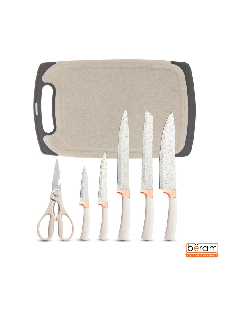Beram 19 Pieces Knife Set for Kitchen, Cooking Utensils Set, Includes Tongs, Spoon, Spatula & Turner Made of Heat Resistant Food Grade Silicone and Wooden Handles, Non Stick Kitchen Knife Sets and Tools  - Image 4