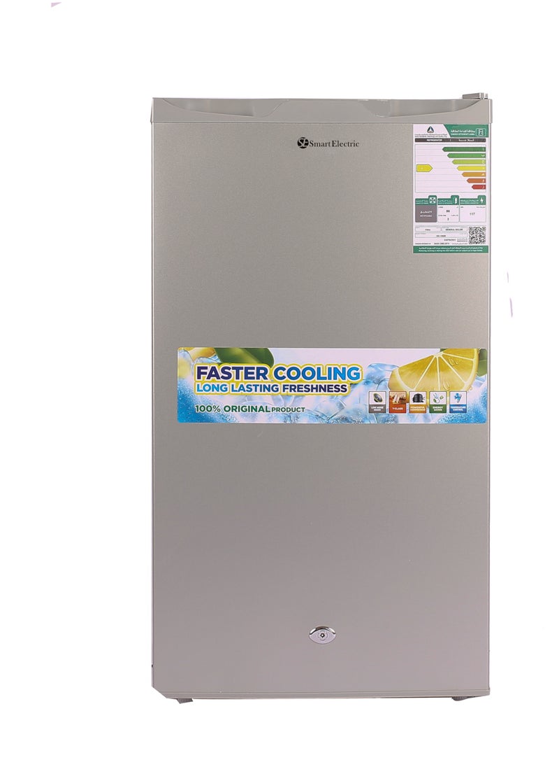 SmartElectric Smart Electric 86 Lt Refrigerator , Noiseless High Quality Compressor, Freezer Storage , 45x45x83cm, Silver  - Image 1