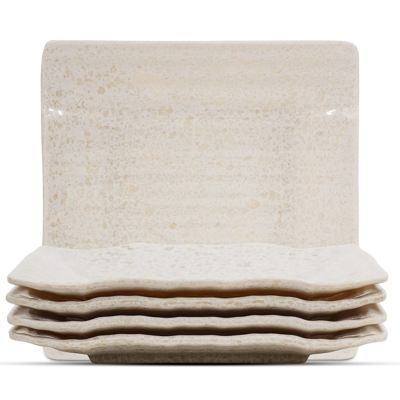 Smart Dinning Melamine Cream 7 inch Snacks Plate (4 Pcs) - Image 1