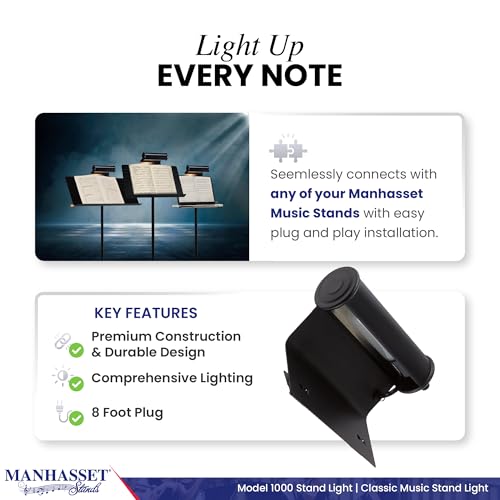 Manhasset Music Stand Light Clip On Attachment - Stand Lights for Musicians - Music Lamp for Orchestras - Piano Light - Piano Lamp - Image 2