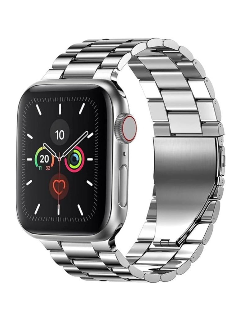 Generic - stainless steel band smartwatch replacement strap compatible with Apple watch Ultra iwatch Series 8/7/6/5/4/3/2/1 SE 49mm 45mm 44mm 42mm - Image 1