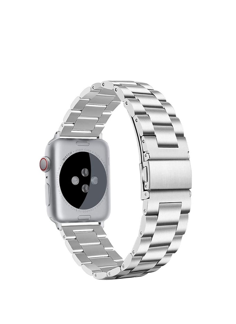Generic - stainless steel band smartwatch replacement strap compatible with Apple watch Ultra iwatch Series 8/7/6/5/4/3/2/1 SE 49mm 45mm 44mm 42mm - Image 1