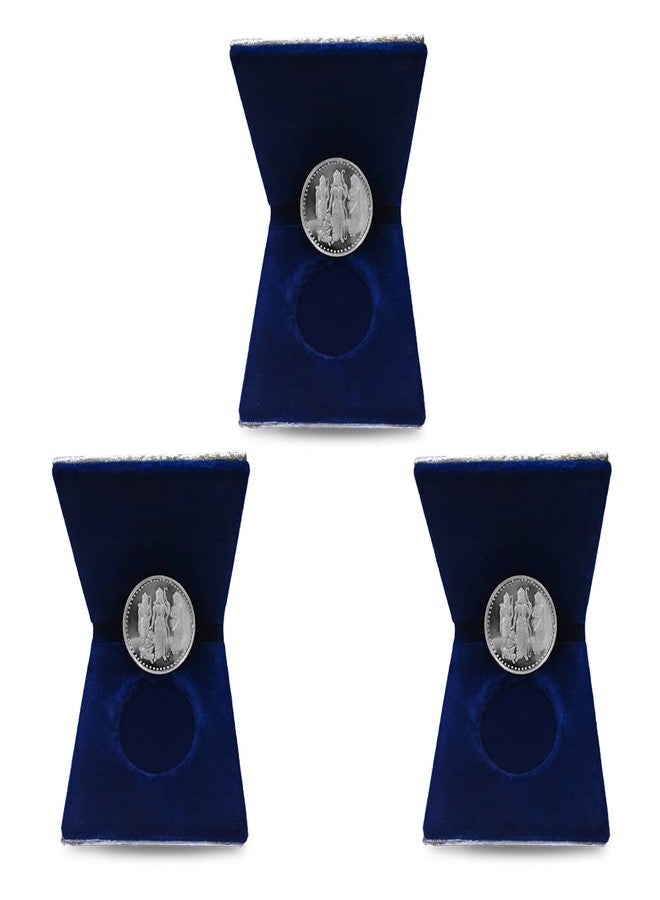 NINE10 German Silver Coins 10 Grams Silver Plated of Ram Darbar for Ram Navami Pooja or Diwali Gift Items for Men, Women, Staff, Customer, Clients, Corporate with Velvet Gift Box (Pack of 3 Pcs) - Image 1