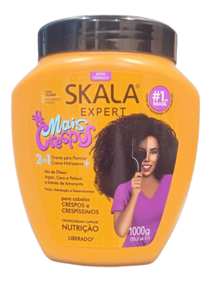 سكالا كريم معالجة الشعر المجعد والأفريقي مع الترطيب والنعومة والقوة وفك التشابك 1000 ج