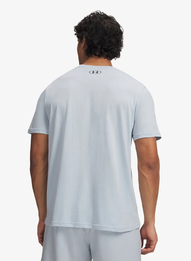 Under Armour Blue Fog /  / Black Sportstyle Lc T-Shirt for Men | Best Price UAE