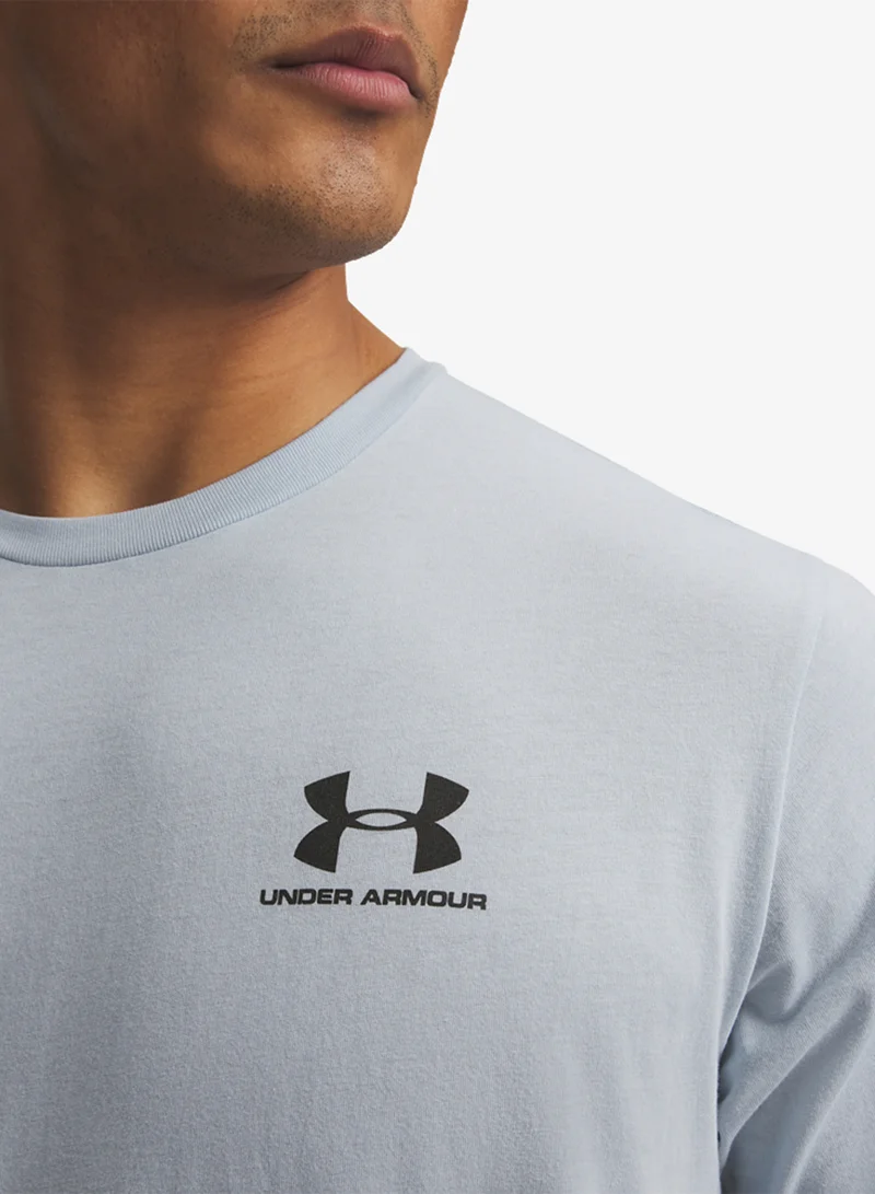Under Armour Blue Fog /  / Black Sportstyle Lc T-Shirt for Men | Best Price UAE
