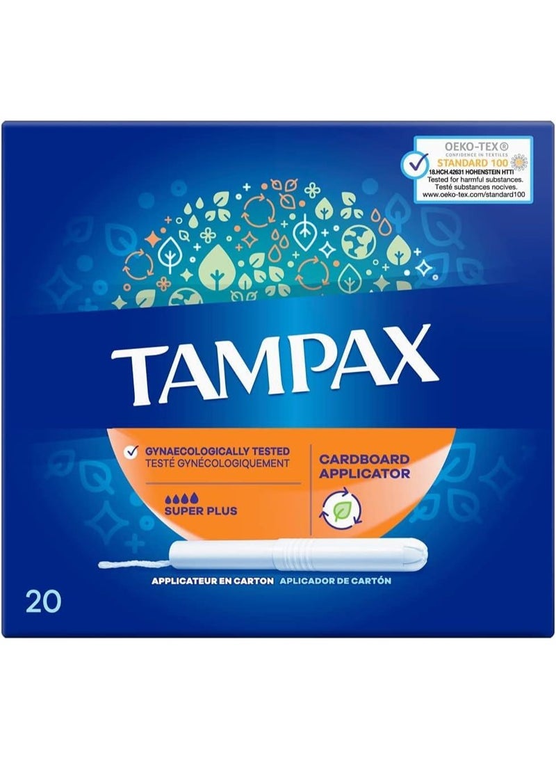 Tampax Cardboard Applicator Super Plus - 20pcs