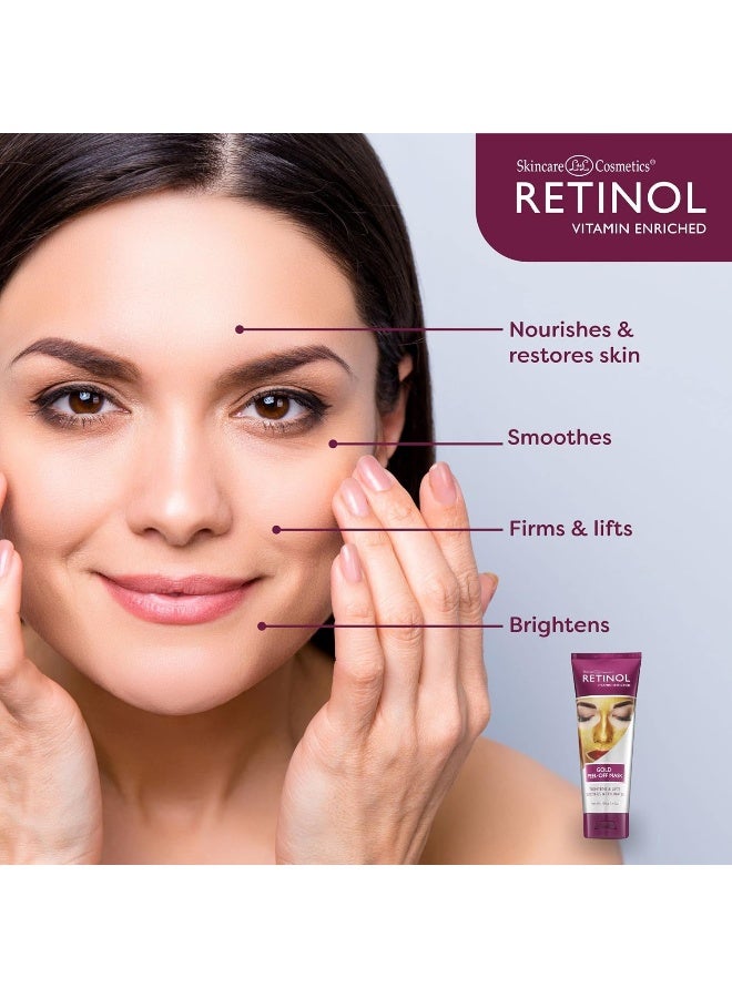 Retinol Gold Peel-Off Mask - Luxurious Treatment Tightens, Lifts, Soothes & Hydrates Skin For Luminous Finish - Image 4