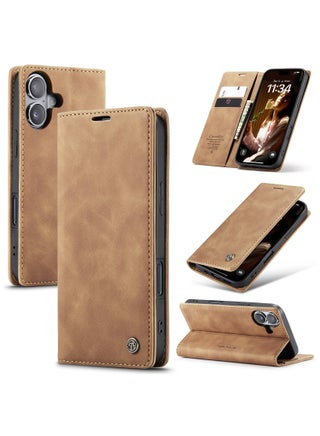 CaseMe iPhone 16 Case Wallet Case Book Folding Flip Folio Case with Magnetic Kickstand Card Slots Protective Cover - Brown - pzsku/ZA0A627CEEC2409DC39E7Z/45/_/1729687532/eac55ebf-6f38-4a14-9c4d-d74341dba0af