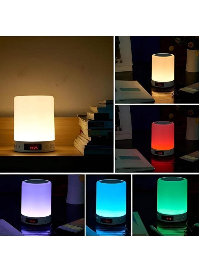 مصباح طاولة LED ذكي مع شاحن لاسلكي Qi سريع ومنفذ USB | إضاءة متعددة الألوان, يعمل باللمس, لغرفة النوم والمكتب, تصميم عصري, أباجورة مكتبية - Image 3