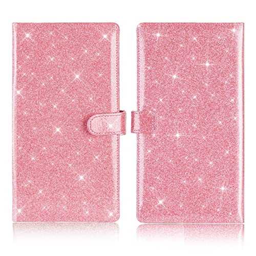 TOURSUIT Car Registration and Insurance Card Holder, Vehicle License Document Glove Box Compartment Organizer, Interior Car Accessories for Women Men (Glitter Pink) - Image 3