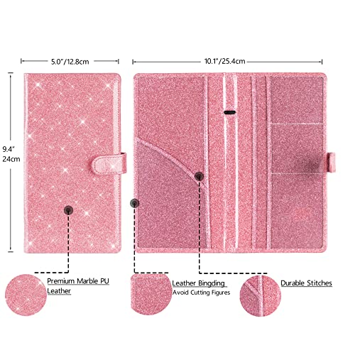 TOURSUIT Car Registration and Insurance Card Holder, Vehicle License Document Glove Box Compartment Organizer, Interior Car Accessories for Women Men (Glitter Pink) - Image 4