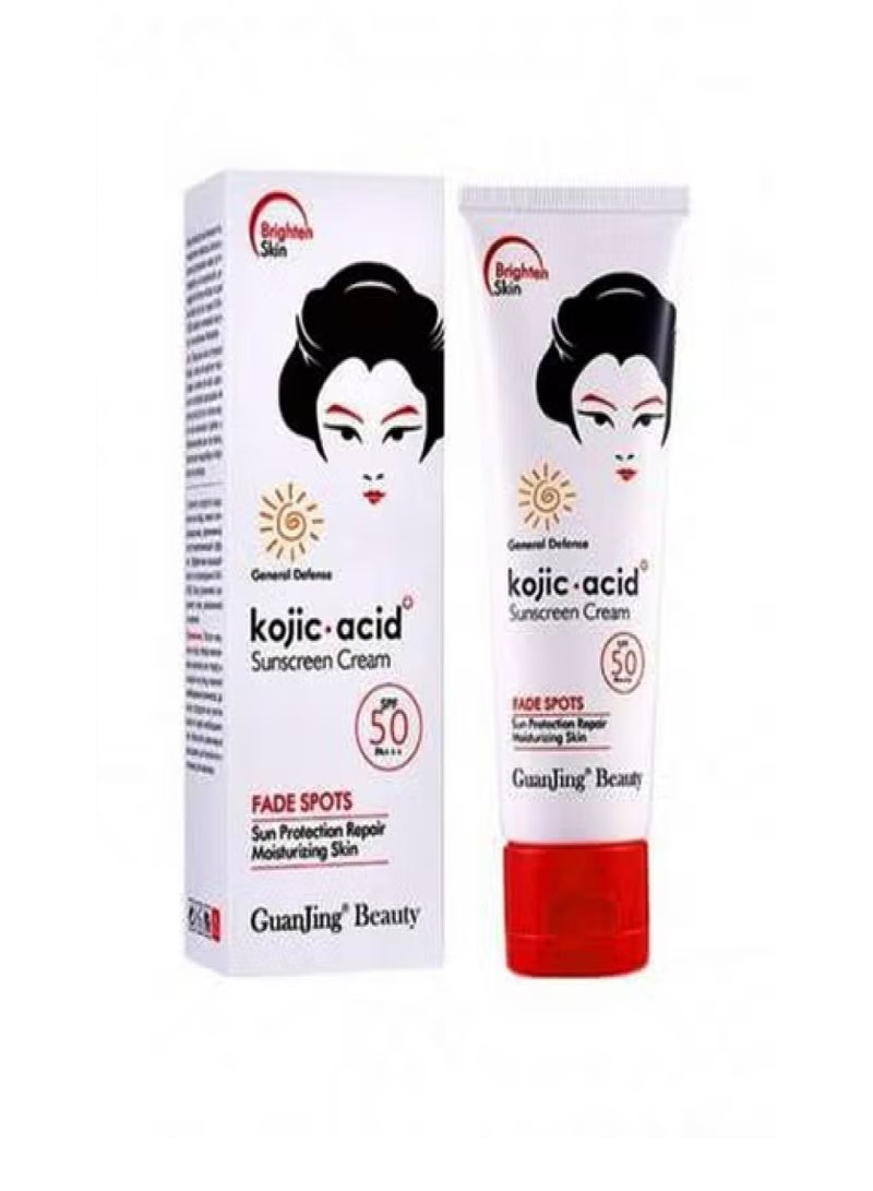 GuanJing Beauty Kojic Acid Sunscreen Cream SPF50 80g - Image 1